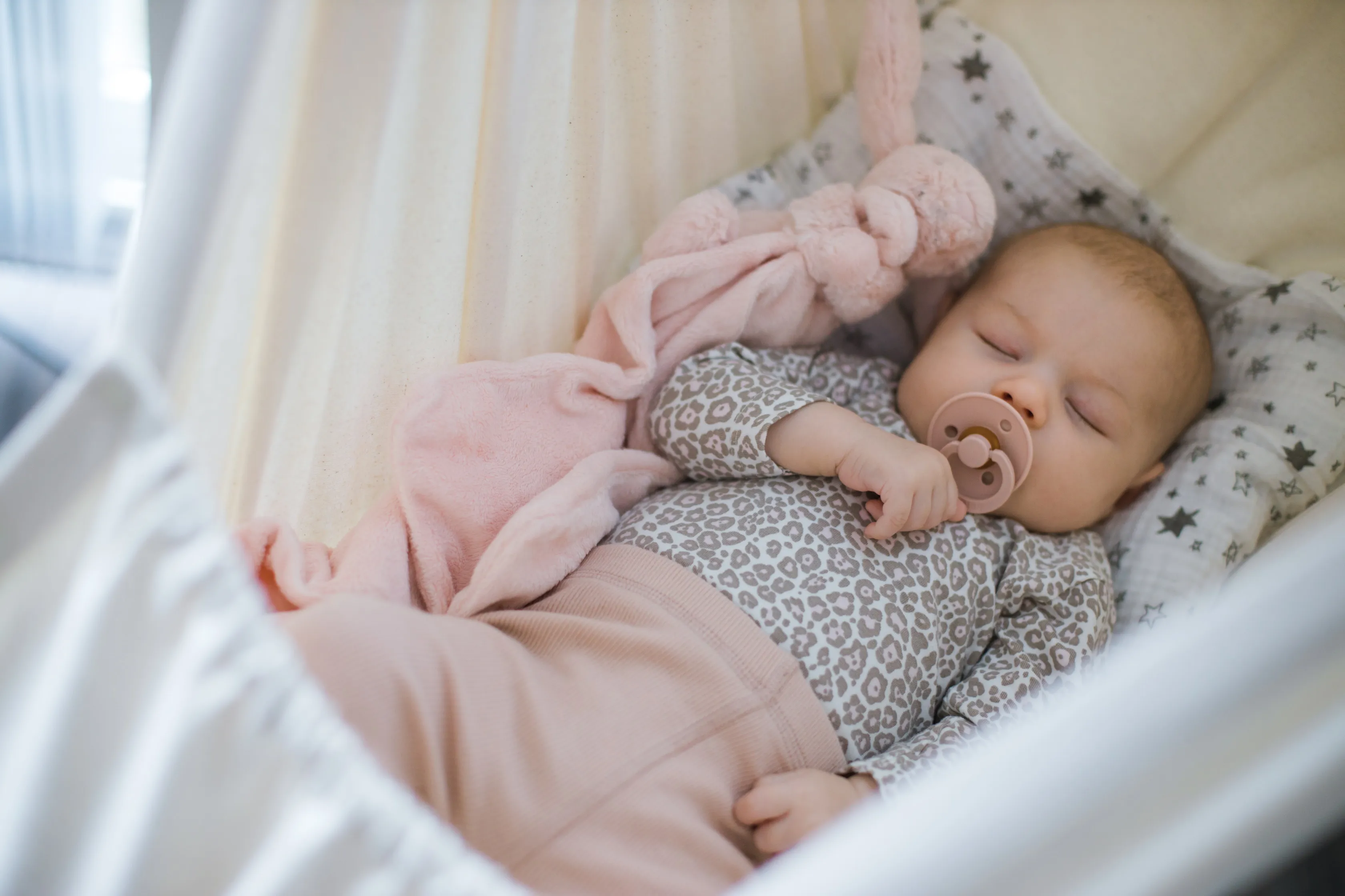 Picture of baby Emma laying in her baby hammock