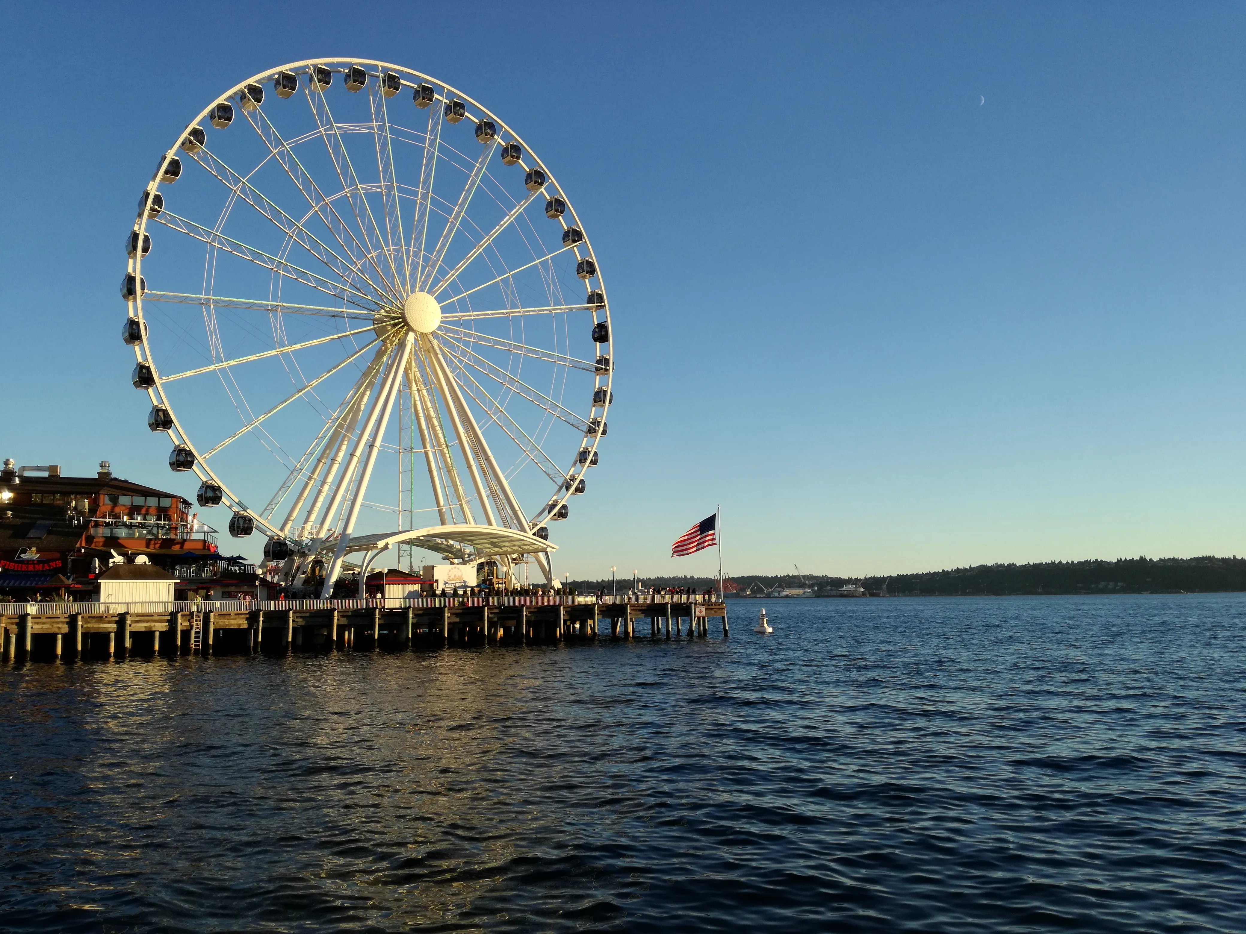 The great wheel at the Seattle pier Picture of the 'Seattle Great Wheel' at the Seattle pier