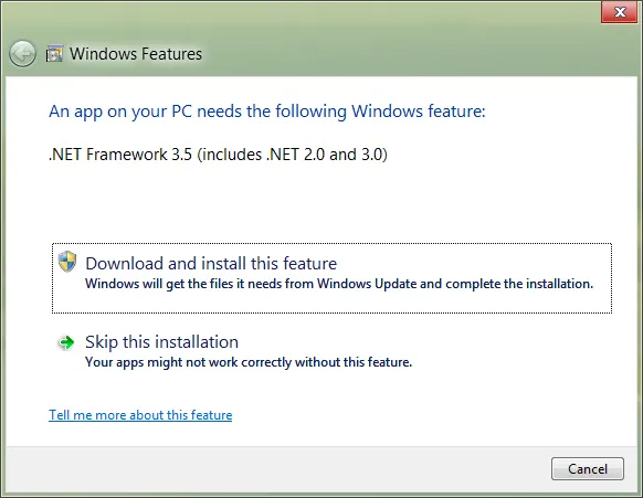 dotnet 2.0 installer